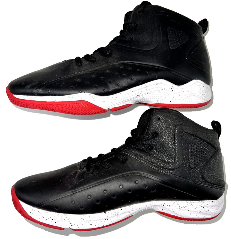 bcg Academy Boys HiTop 6.5D Black White Red