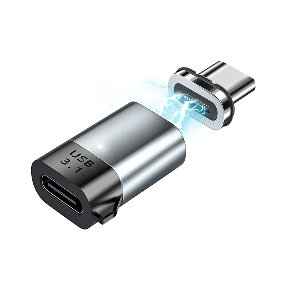 Magnetic USB C Adapter 24Pins, 100W PD Fast Charging, 10Gbps Data Transfer