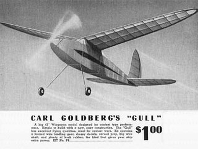 Carl Goldberg 1940 Comet Gull Model Airplane Plans