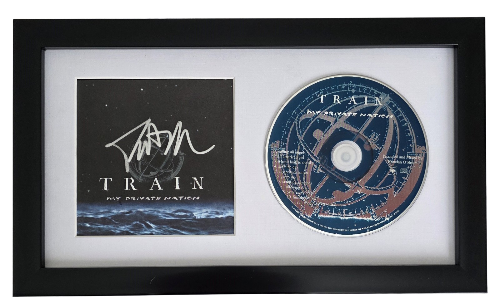 Patrick Monahan Signed Train My Private Nation CD COA Proof Autographed Framed