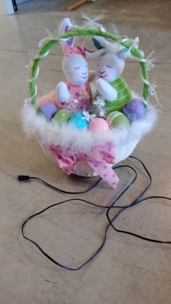 Large Easter Basket with Rabbit Candy Dish