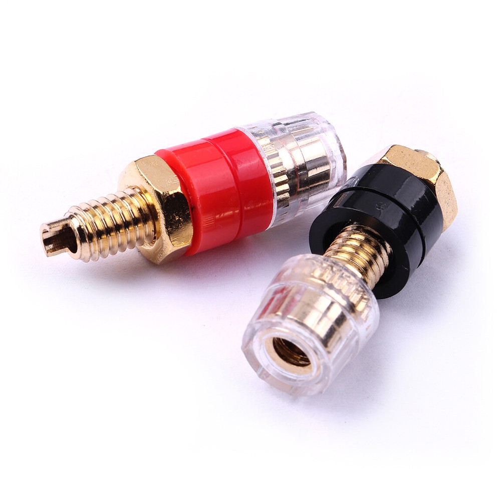 Black Speaker Terminal Binding Post Banana Plug Jack Female Socket Connector