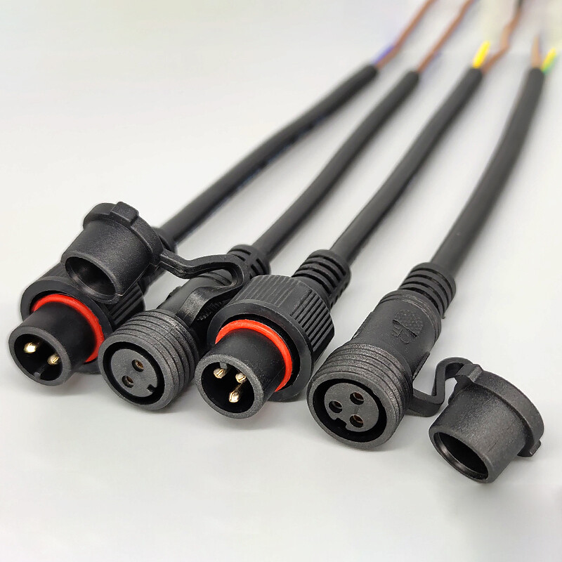 2-8Pins Waterproof Cable Wire Connector W/Cap Electrical Plug Socket Power IP68