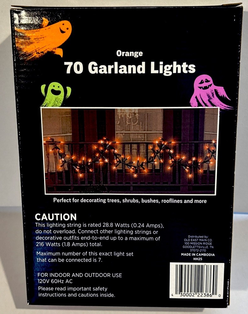 70 Count Orange Garland Lights