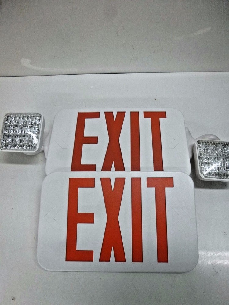 NEW!! FULHAM FIREHORSE EXIT LIGHT LIGHTING LED EXIT SIGN COMBO, FHEC33WR