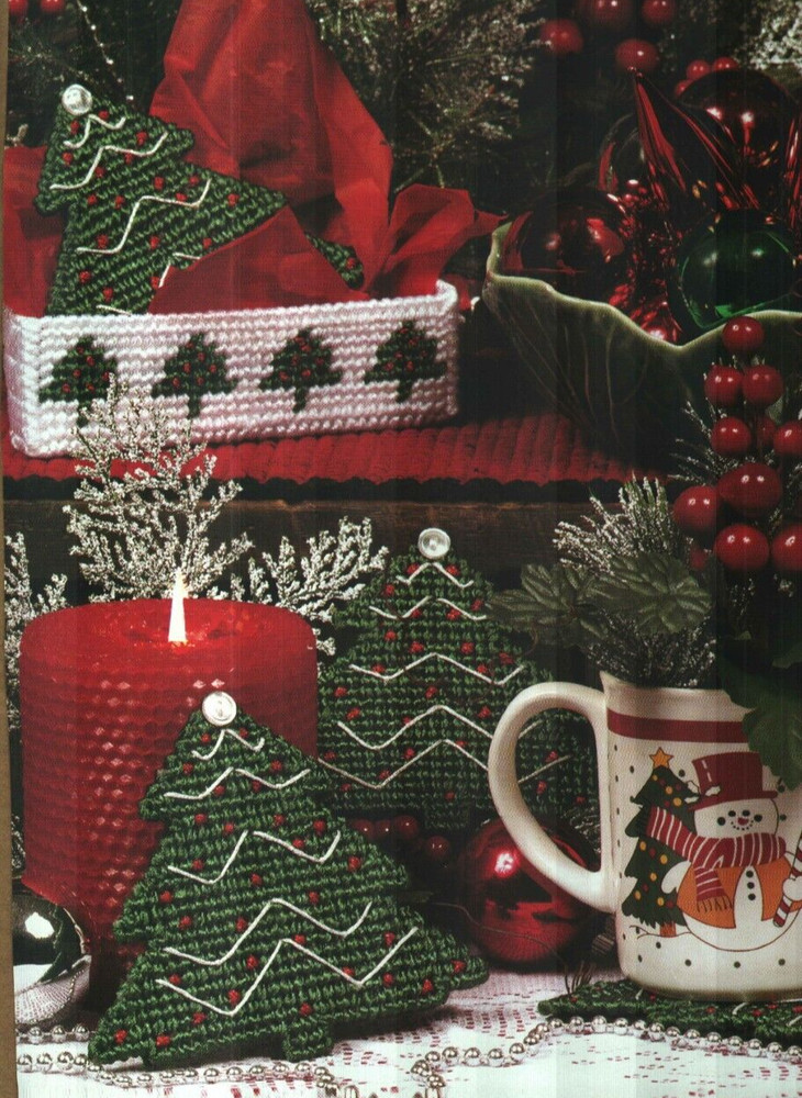 CHRISTMAS TREE COASTERS PLASTIC CANVAS PATTERN INSTRUCTIONS