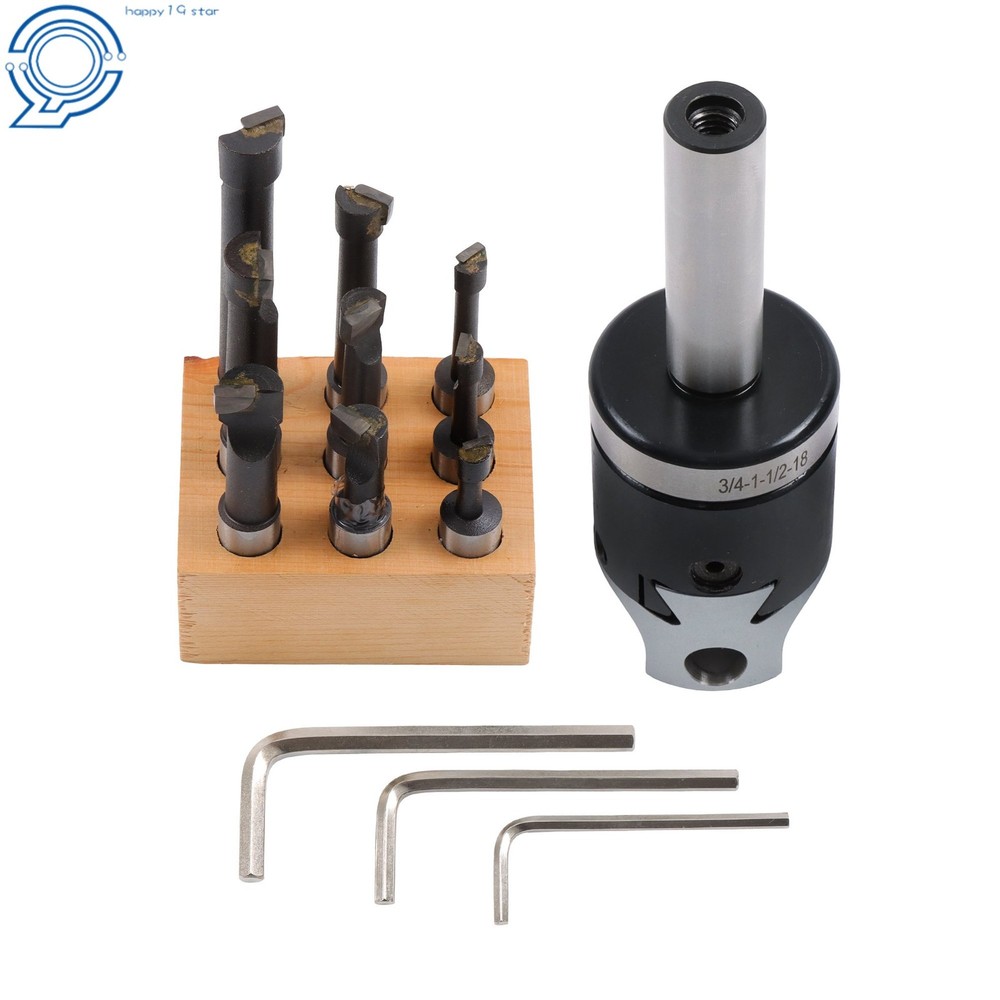 Complete Boring Kit 2" Head 3/4 Shank 9 Pack 1/2" C6 Boring Tool Set