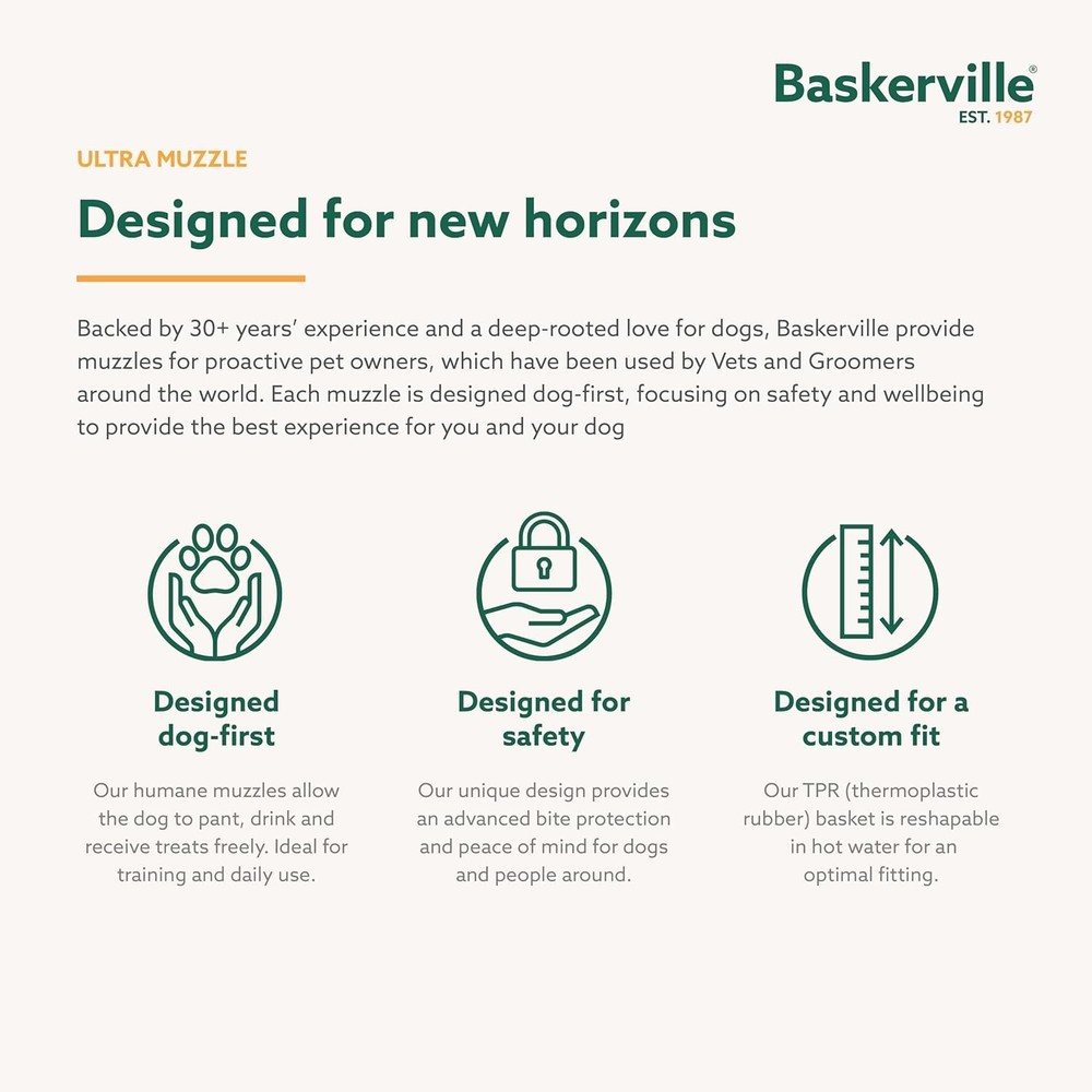 ULTRA Muzzle Size 3: Humane, Breathable, and Adjustable Muzzle for Medium Dogs