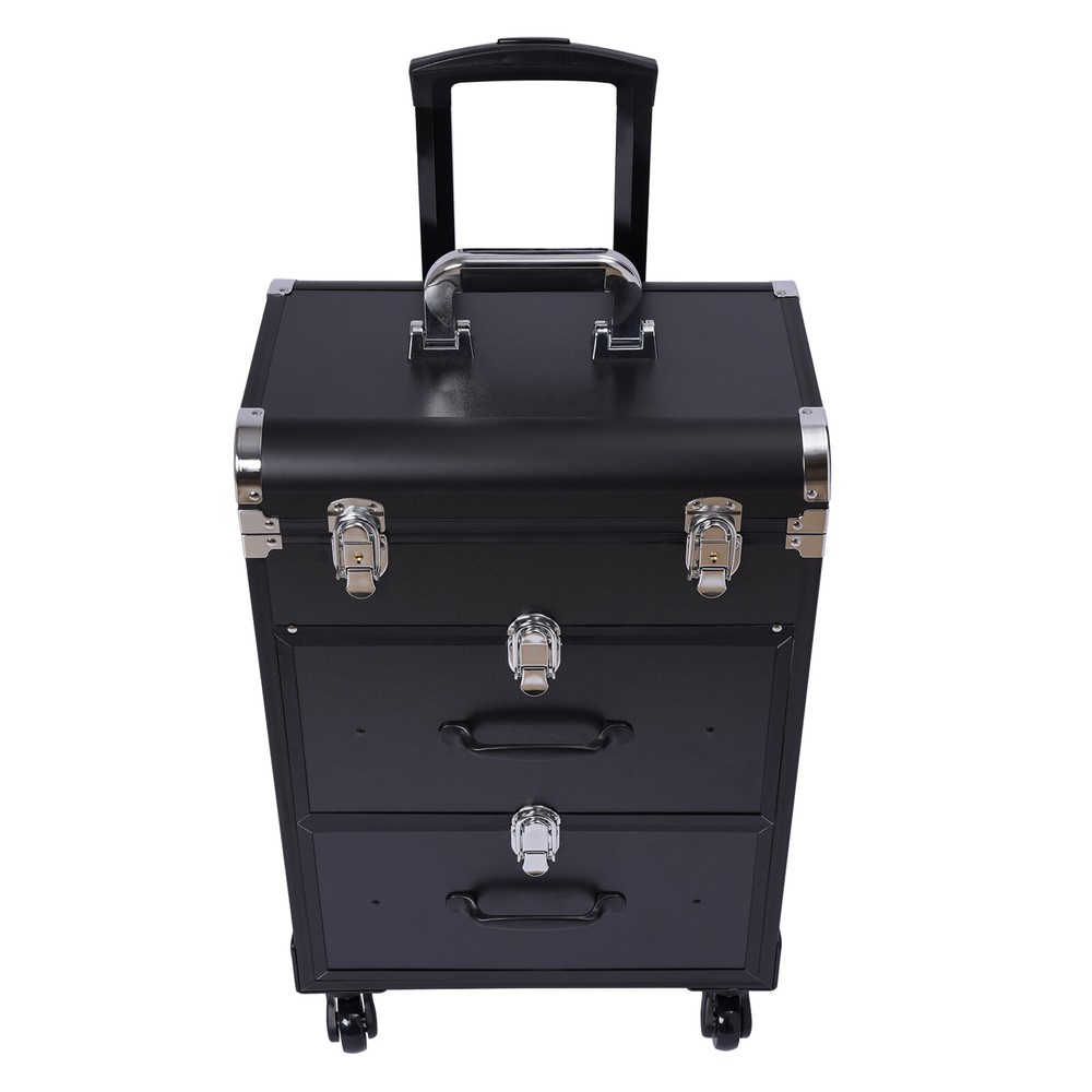 Professional Rolling Makeup Train Case Cosmetic Trolley Makeup Storage Organizer
