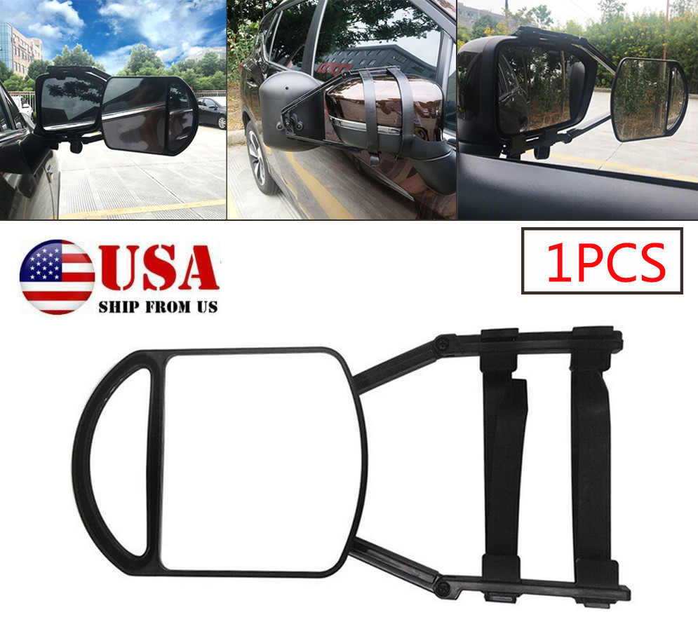 1x Universal Clip-On Trailer Towing Mirror Adjustable Extendable Rearview Mirror