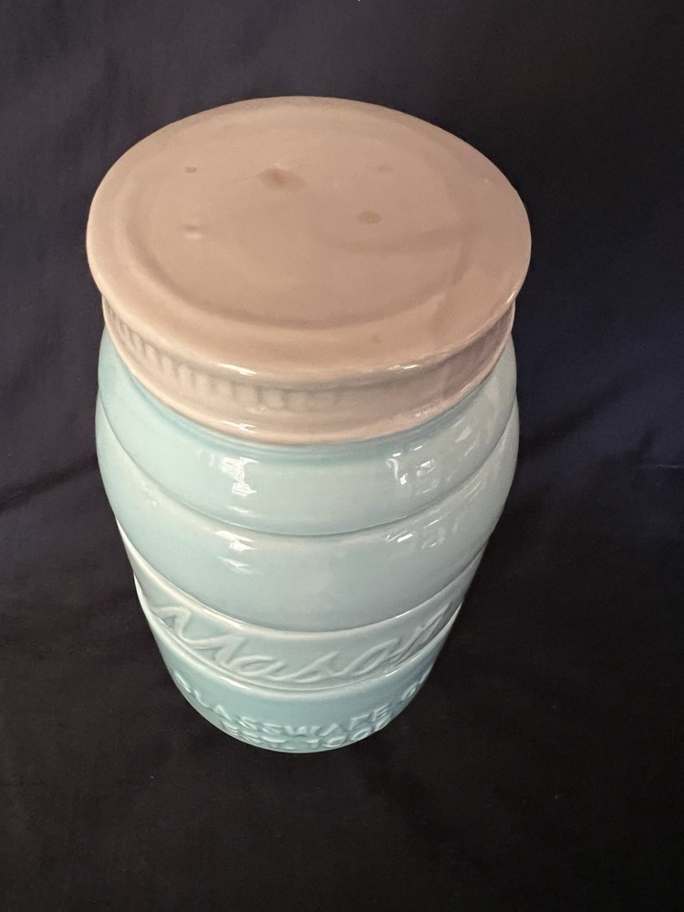 Cute Ceramic Mason Jar, Measuring Cups, Whimsical, Fun, Or Use For Trinkets! EUC