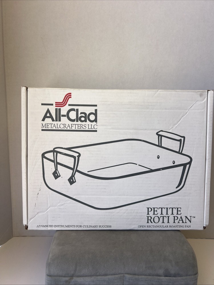 All-Clad 15" Petite Roti Pan Open Rectangular Roasting Pan w/ Roasting Rack READ
