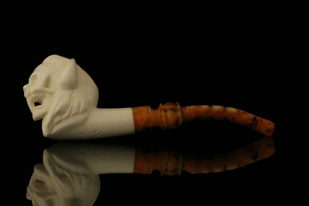 Devil Block Meerschaum Pipe with custom case M1303