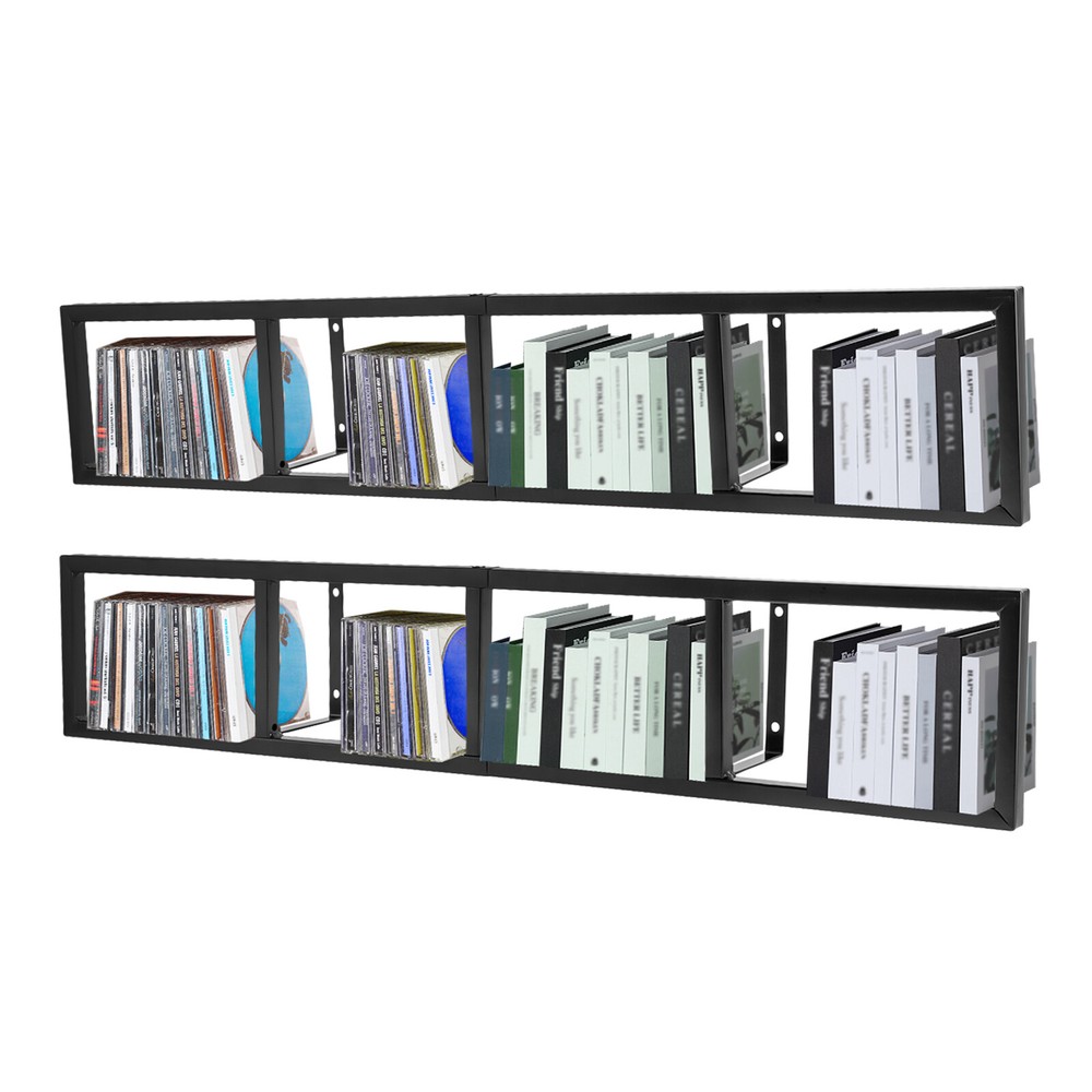 2 Organizer CD Wall Mount Rack DVD Holder Media Storage Case Horizontal/Vertical