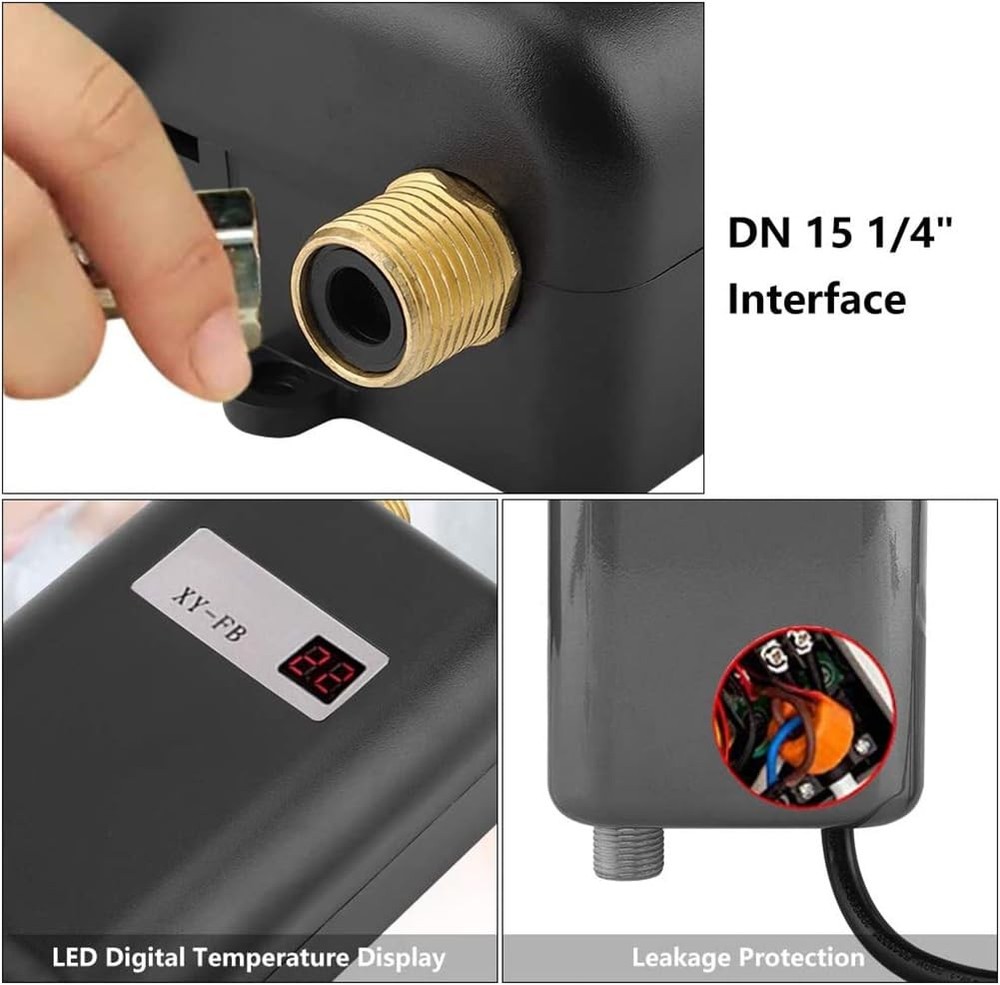 Hot Water Heater,110V 3000W Mini Electric Tankless Instant Hot Water Heater B...