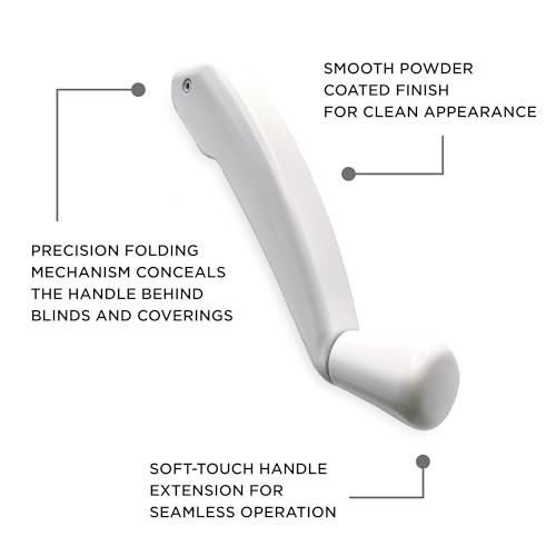 Casement Window Crank Handle Replacement - Low Profile, Durable White Finish, Fi