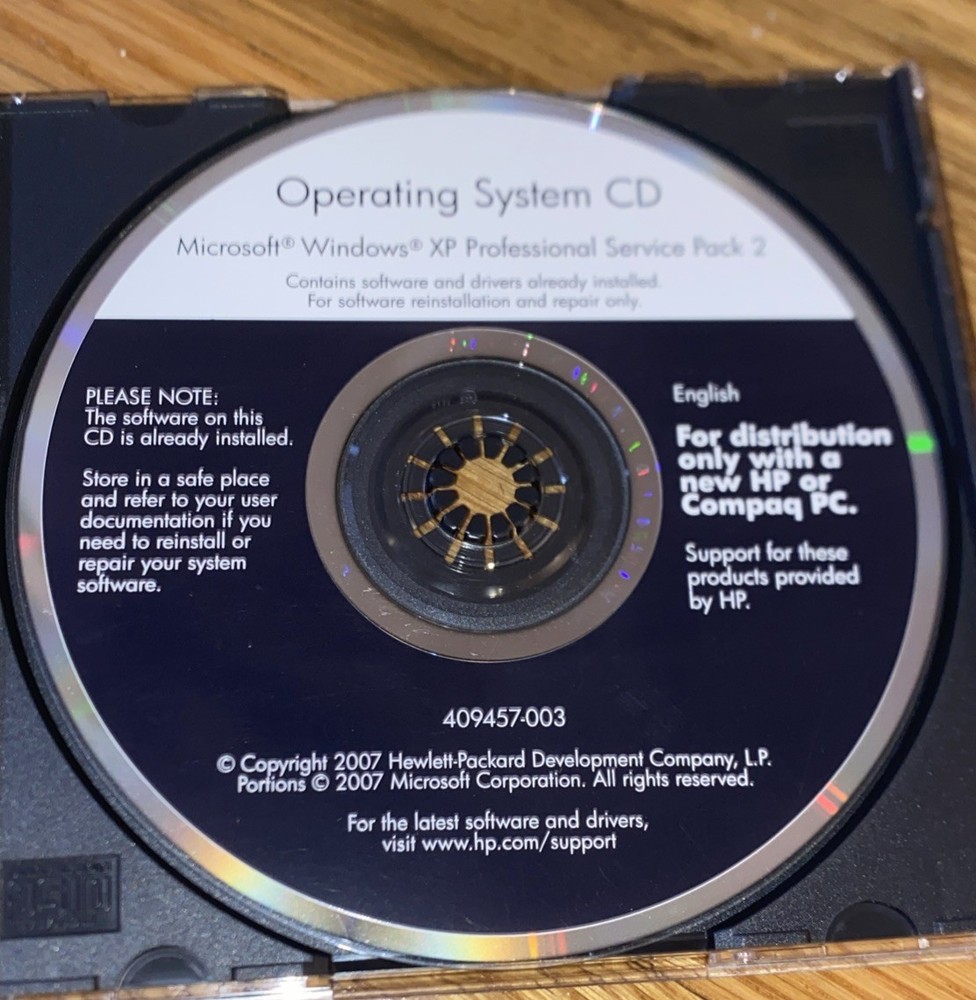 HP / Compaq Windows XP Operating System SP2 CD 409457-003