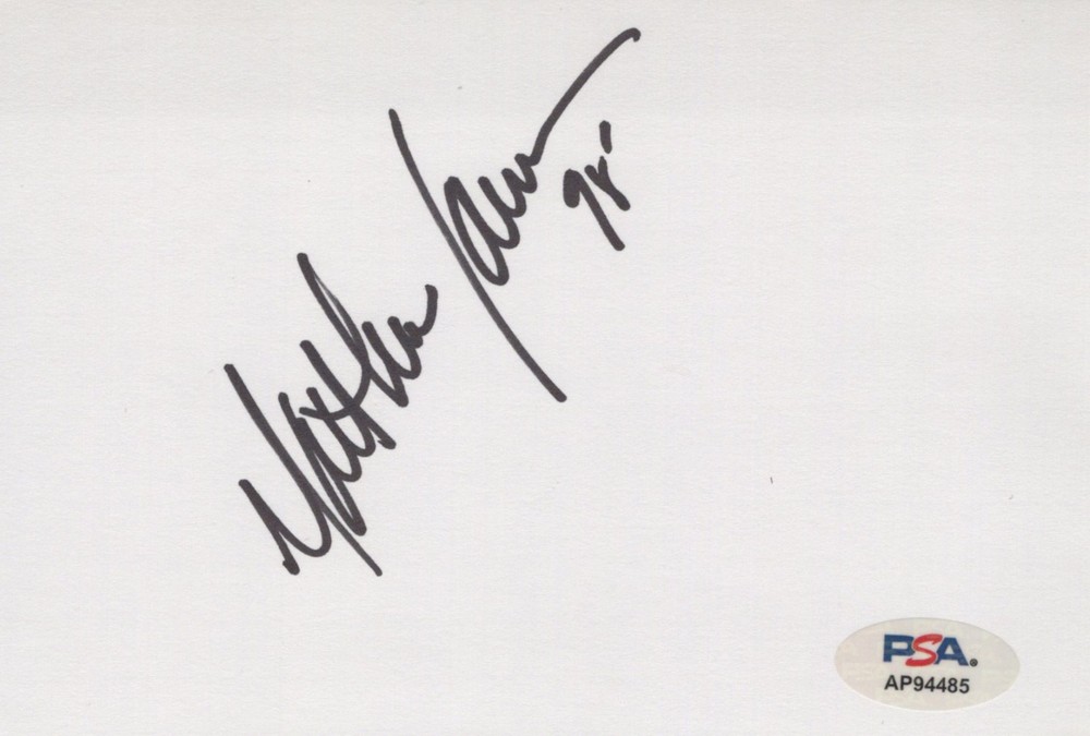 Matthew Lawrence signed 4x6 index card PSA