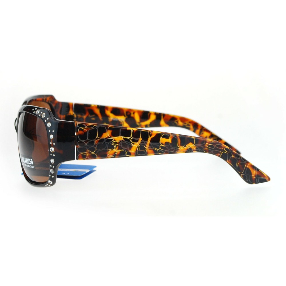 Anti Glare Polarized Womens Rhinestone Plastic Rectangular Butterfly Sunglasses