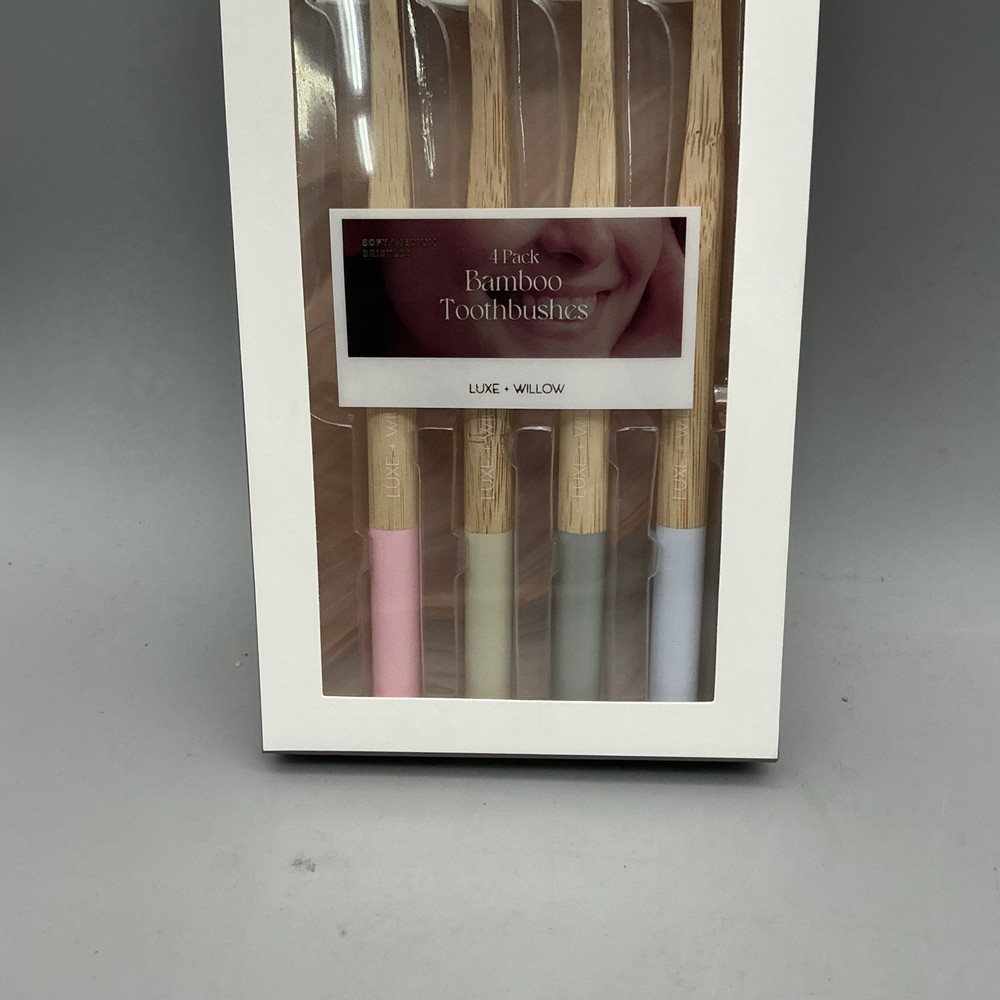4 Pack Luxe + Willow Bamboo Toothbrushes Soft / Medium Brand New