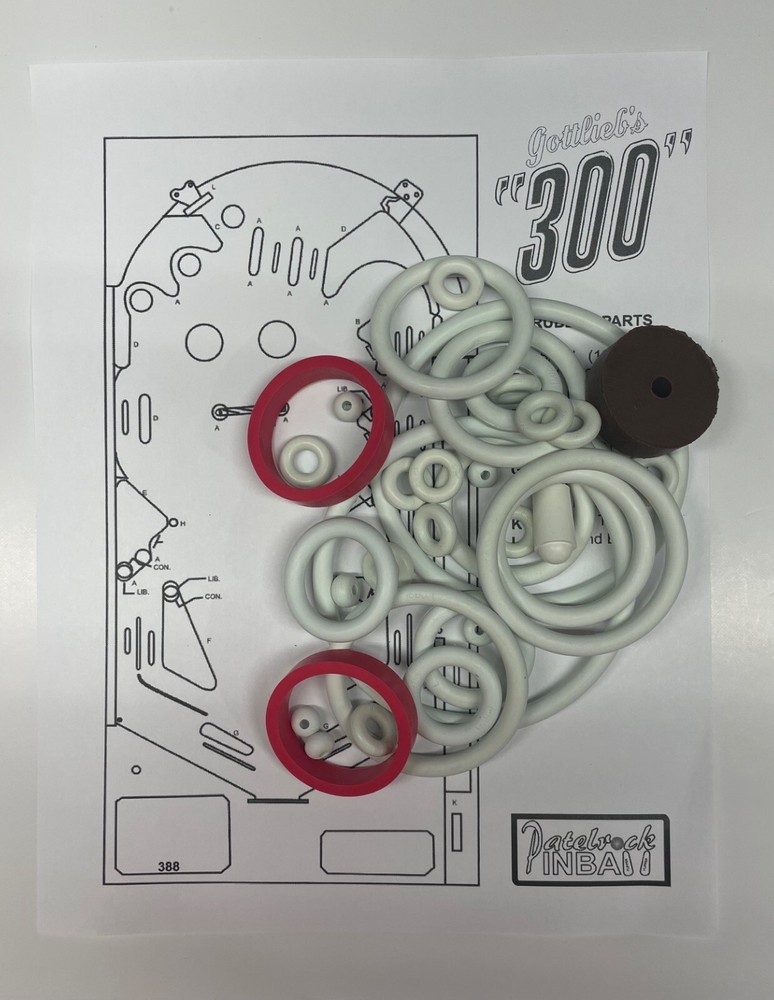 1975 Gottlieb 300 Pinball Machine Rubber Ring Kit