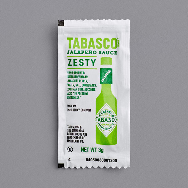 TABASCO Hot Sauce Portion Packets 3 Gram - 200/Case (select flavor below)