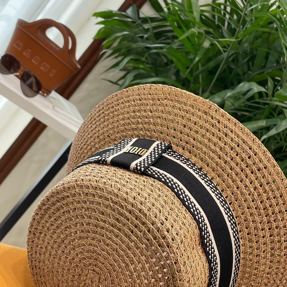 Letter logo woven fabric sun hat