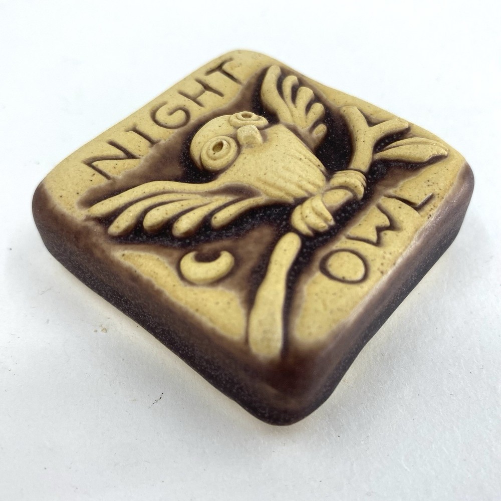 Night Owl 2x2" Ceramic Art Tile by Gretchen Kramp