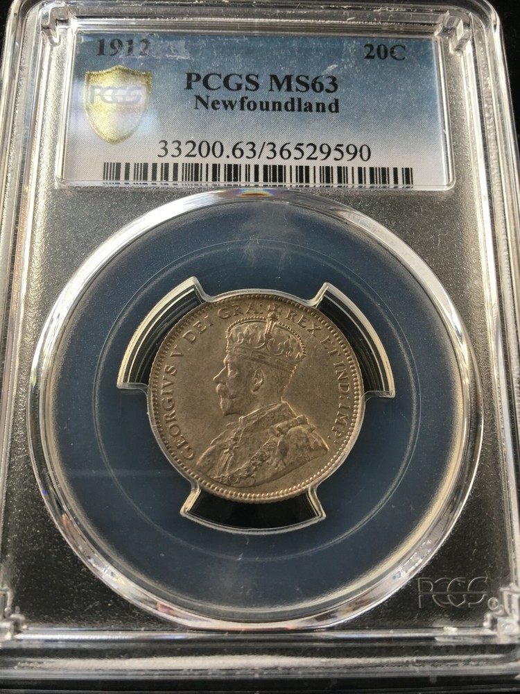 1912  Newfoundland, ¢20 Cent, PCGS Graded, **MS-63** #9590