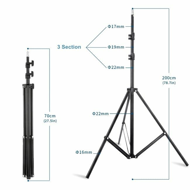 Selens 2M Light Stand For Studio Light Softboxe Reflector With Carry Bag 2PCS