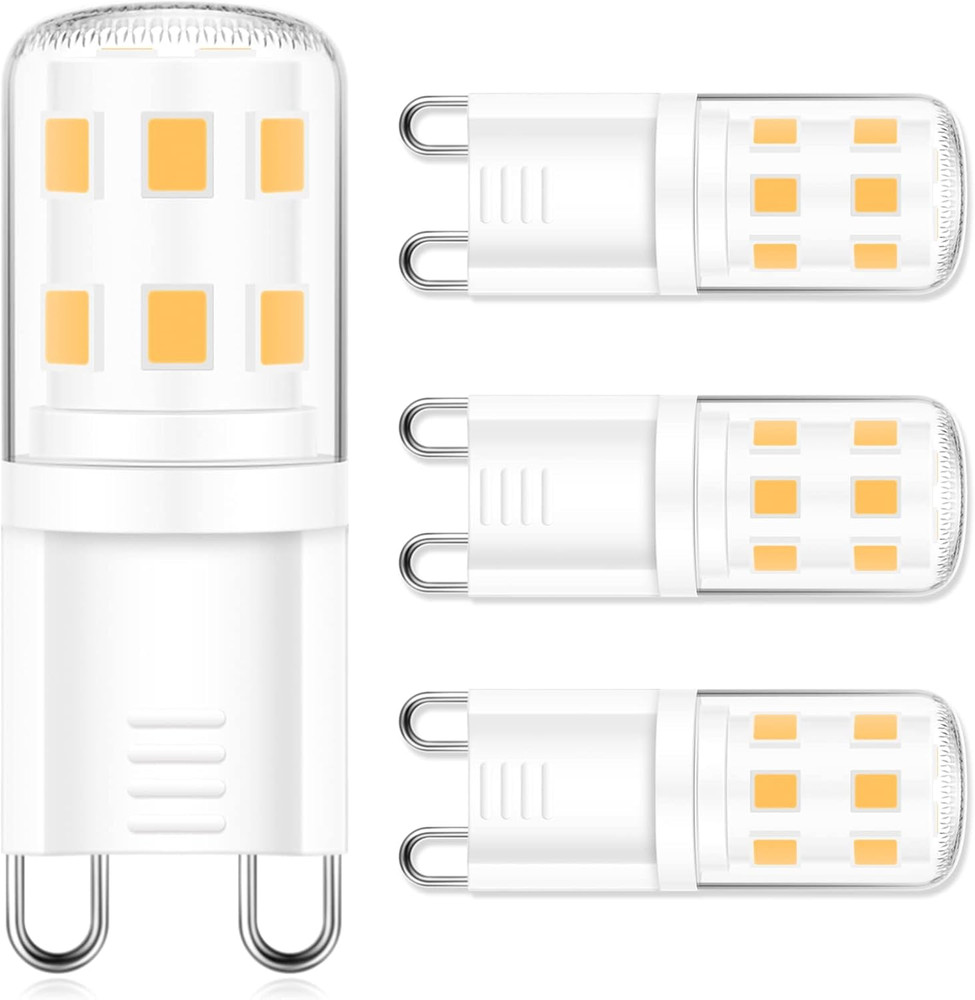 4 Pack G9 LED Bulb 40W Halogen Replacement 2700K Warm White Non-Dimmable 120V