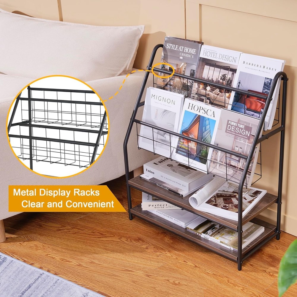 Magazine Display Stand, Freestanding, Durable and sturdy, Multi-functional