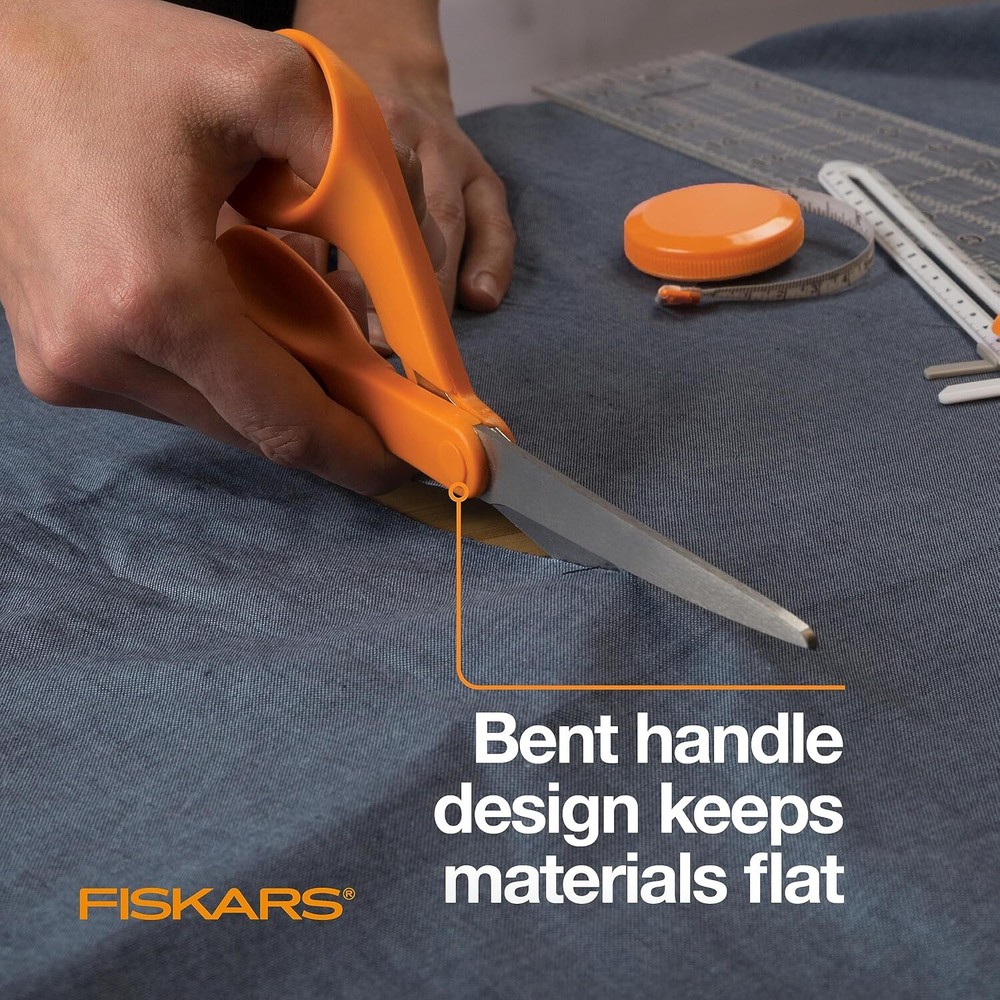 Handled Stainless Steel Scissors, Ergonomic and Keeps Material Flat