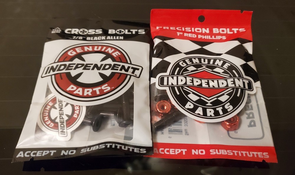 Indipendent 7/8 Black + 1" Red Skateboard Hardware