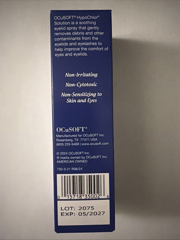 OCuSOFT Hypochlor Hypochlorous Acid Solution 0.02% 2oz Exp 2027+