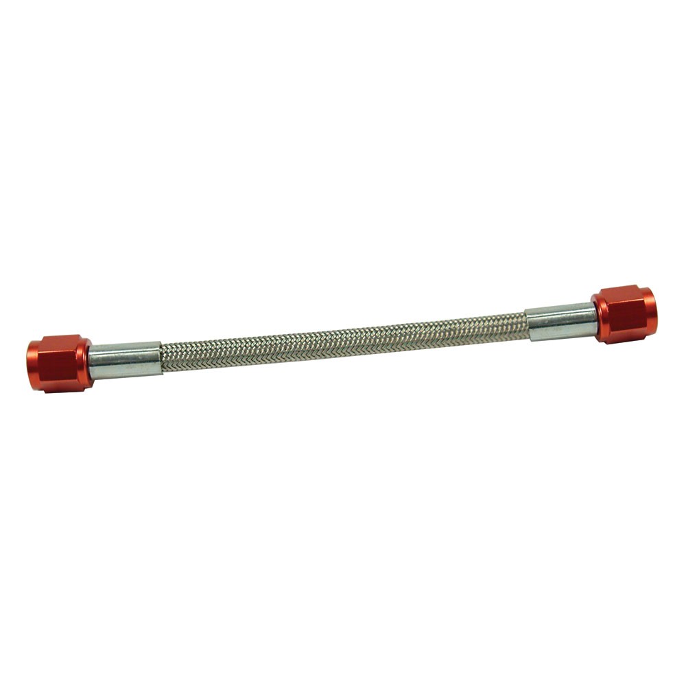 NyTrex Nitrous Oxide System NO2 Hose 175049; 7" -04AN Female Straight, Red