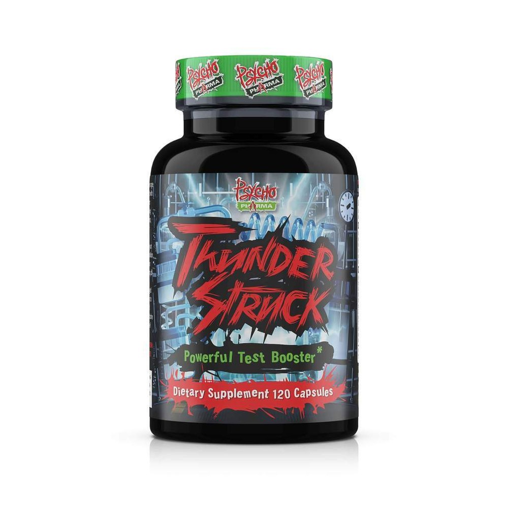Psycho Pharma Thunderstruck 120 caps. Powerful Test Booster Thunder Struck