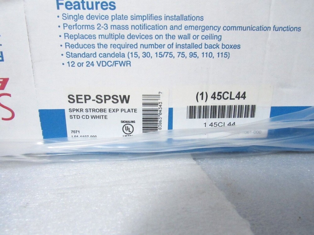 10 System Sensor SEP-SPSW Expander Plate For White Speaker Strobe [CJJH]