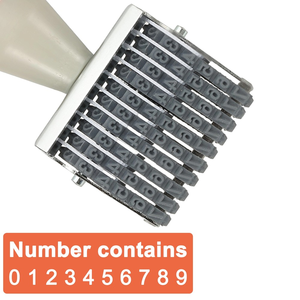 10 Digit Number Roller Stamp, Adjustable Rubber Stamp Symbol Office Date