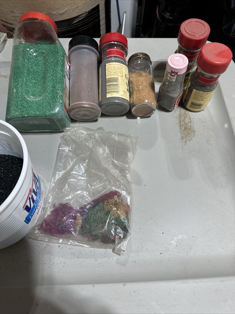 Model Railroad Scenery - Random Assortment Includes Trees, Coal, Grass & Sands