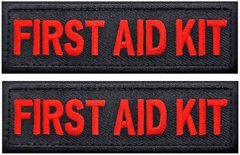 First Aid Kit Embroidered Medic Tactical Patch | 2PC HOOK BACKING 3.5"x 1"