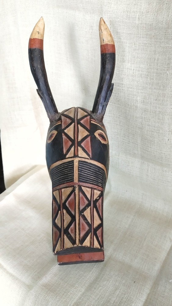 Antelope Tribal Mask On Stand From Cameroon