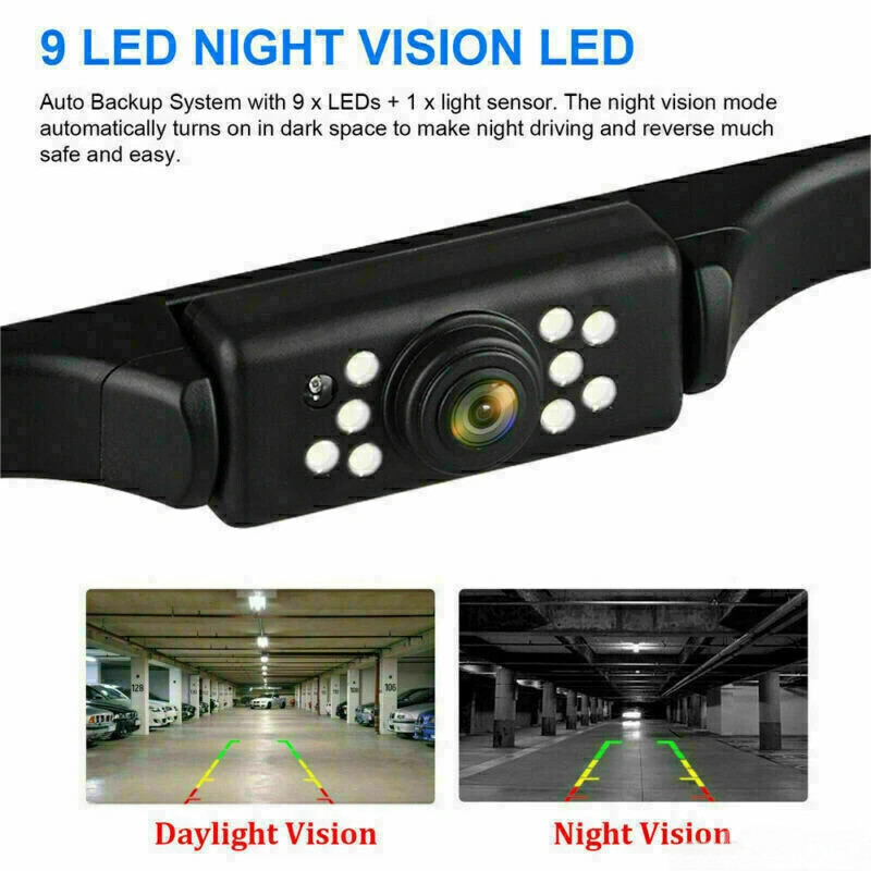 Rearview Backup Camera Reverse Parking Compatible For US License Plates 170°