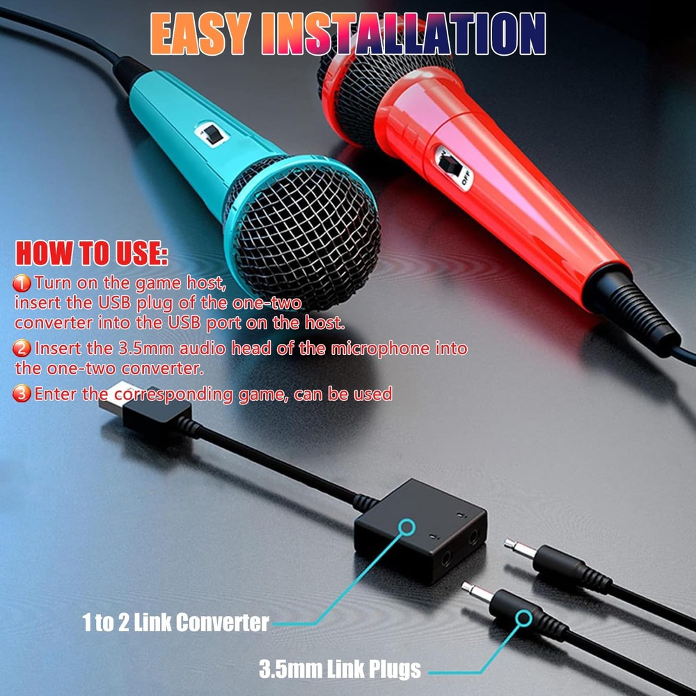 2-Piece 10FT Wired USB Device Microphone for Switch Gaming/PS5/PS4/XBOXONE/PC...