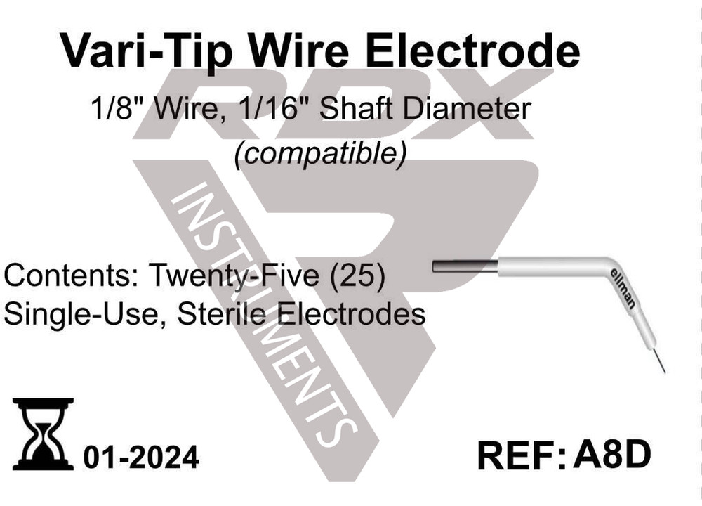 Ellman A8D Vari Tip Wire Electrode Twenty Five 25 Single Use Disposable