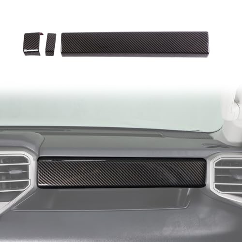 Car Center Control Dashboard Panel Strips Trim Compatible Carbon fiber grain