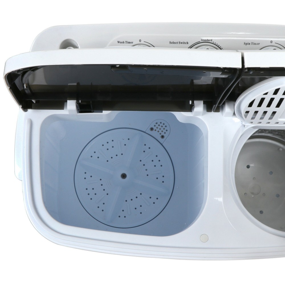 Compact Twin Tub Washing Machine Gravity Drainage Spin-Dry Laundry Washer