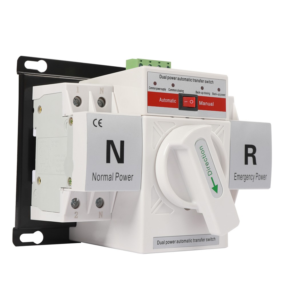 2P 63A Dual Power Automatic Transfer Switch 110V AC-33iB CB Level Toggle