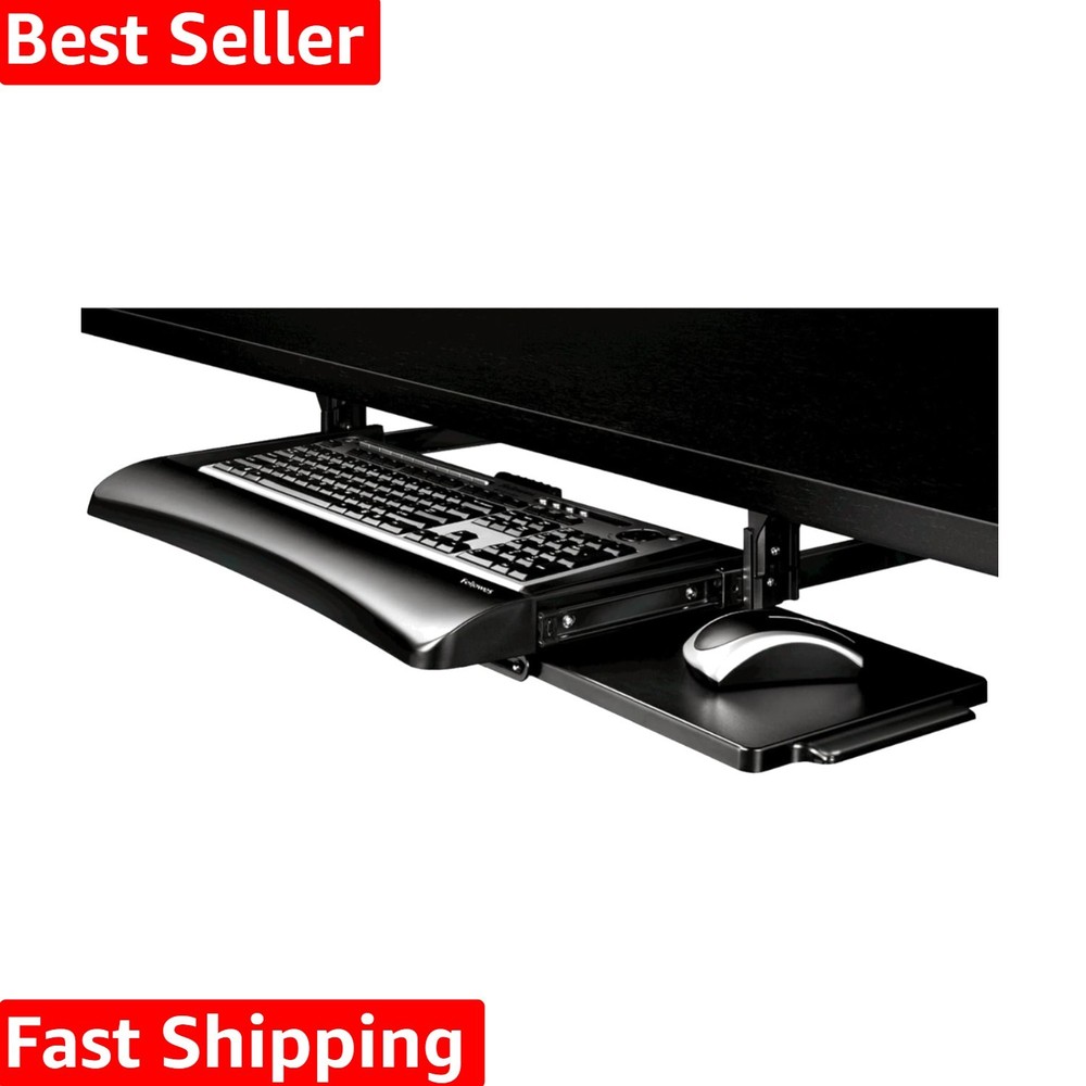 Office Suites Underdesk Keyboard Drawer, Black/Silver