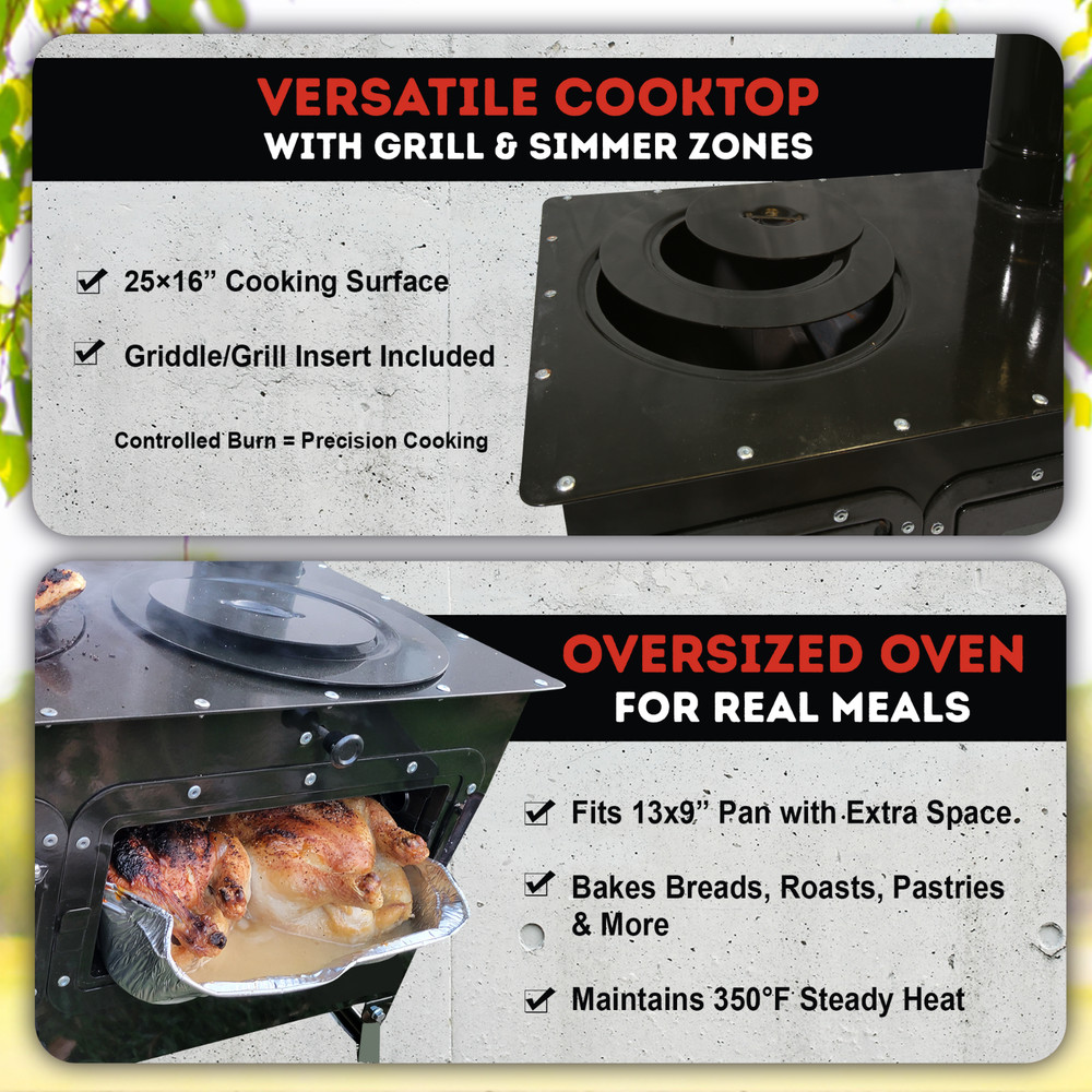 Bundle: Trailblazer" Cookstove + 2 Extra Straight Pipes